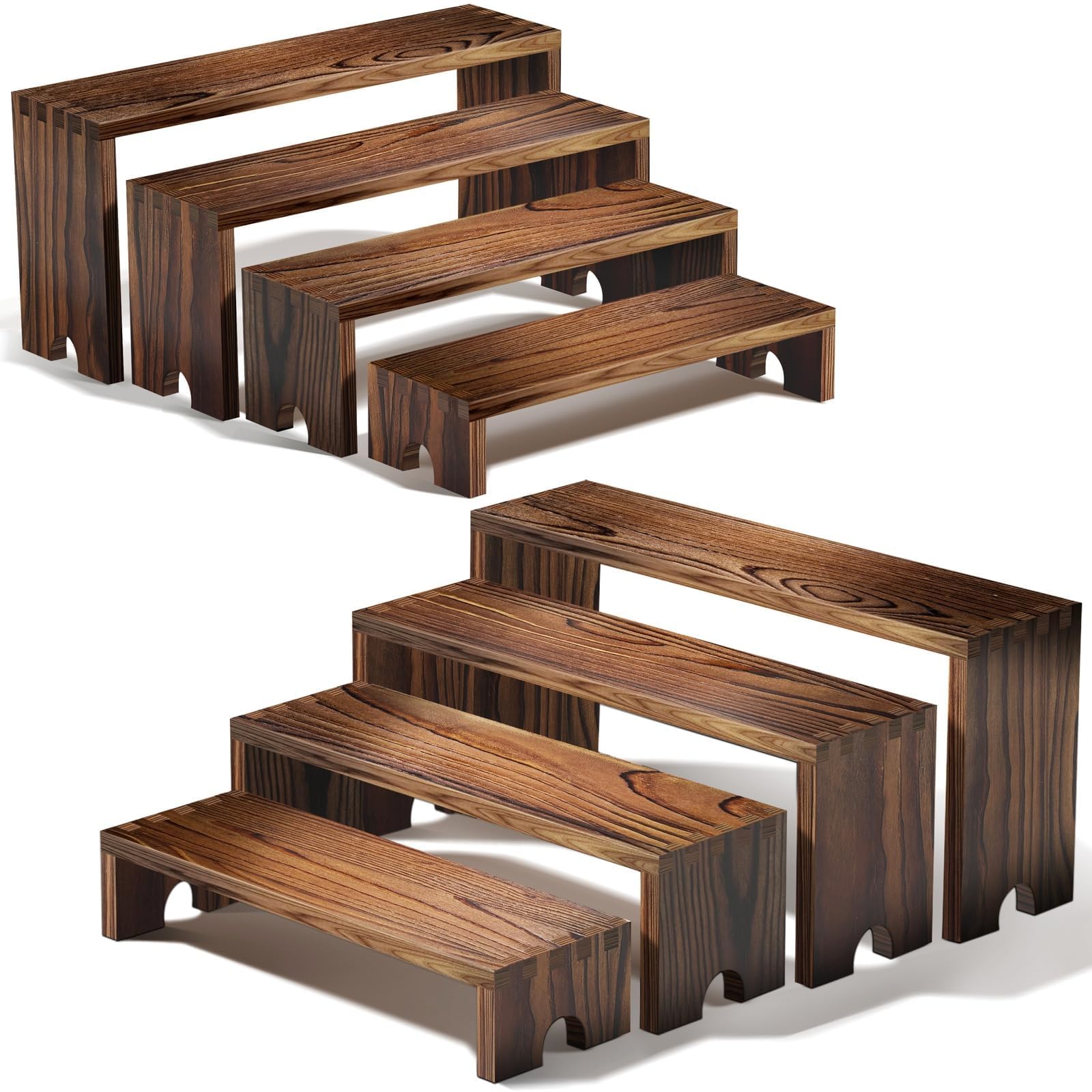 Display Risers Set - مجموعتان من حوامل العرض الخشبية متعددة