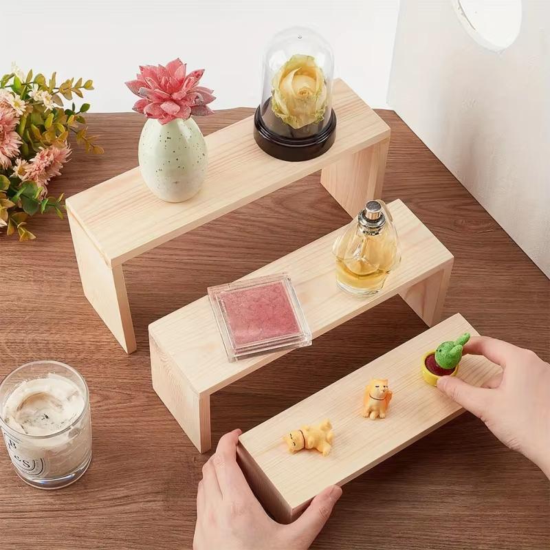 Display Risers Set - رفوف عرض مجوهرات خشبية مستطيلة الشكل،