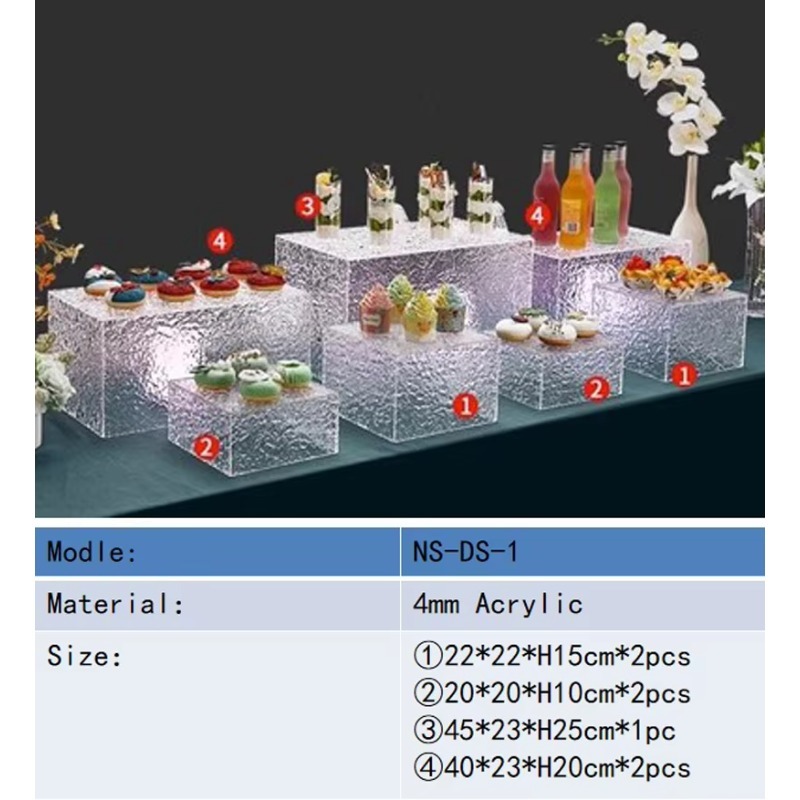 صندوق أكريليك شفاف، حامل طعام  - مراجعة Display Risers Set وسعره